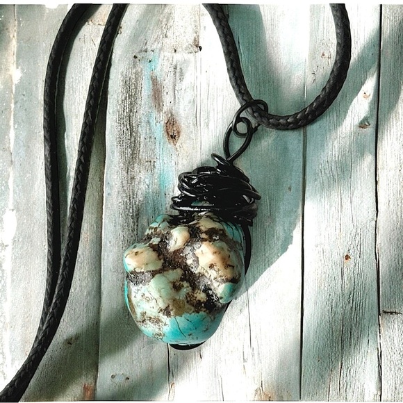 5 For $25💫Turquoise Magnesite Stone Chunk Nugget Pendant Necklace - Picture 5 of 6